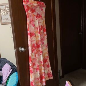 Floral Watercolor Print Dress — Pink & Red Palette